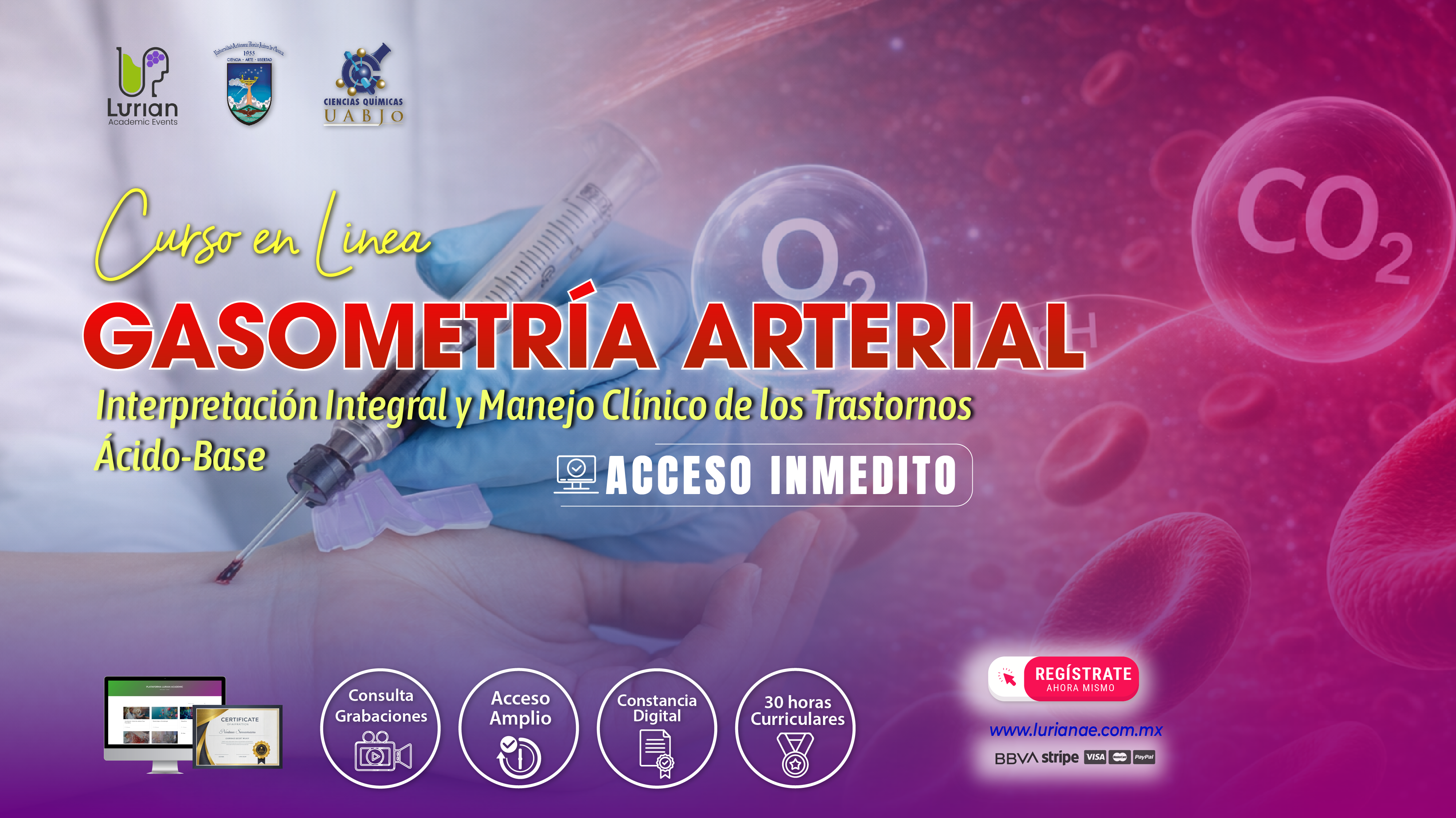 Curso en Línea GASOMETRÍA ARTERIAL: Interpretación Integral y Manejo Clínico de los Trastornos Ácido-Base