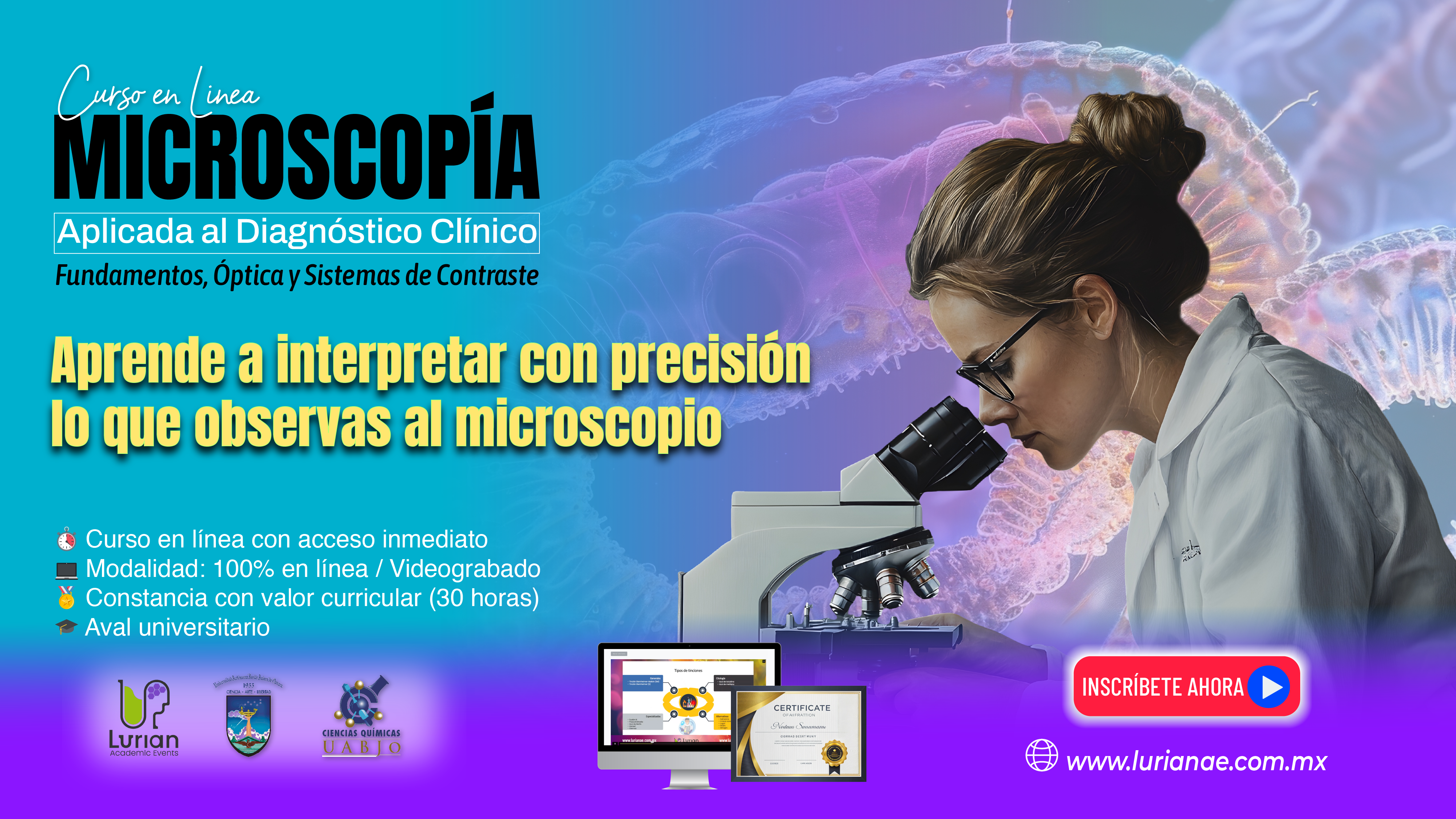 curso: Microscopía Aplicada al Diagnóstico Clínico: Fundamentos, Óptica y Sistemas de Contraste 2026