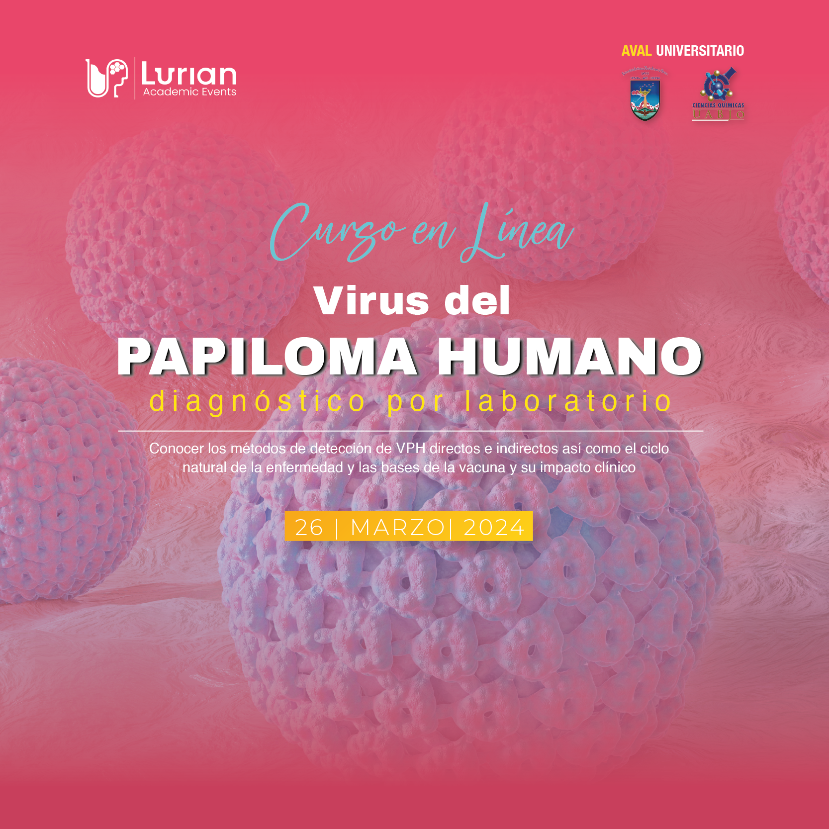 Curso en Linea | Virus de Papiloma Humano diagnóstico por laboratorio | 2024